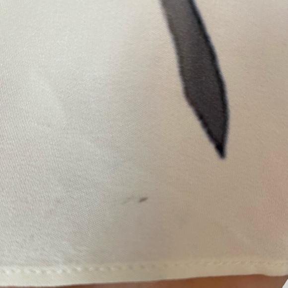 Tibi Cream Silk Racerback Tank Top, Green/Grey Graphic Floral Print, Size 0 (XS) - Picture 4 of 6